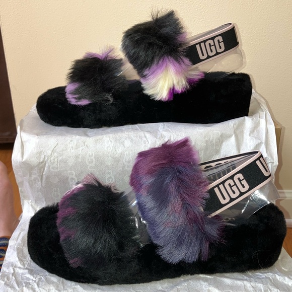 UGG RARE W Oh Yeah Tie Dye Sandals Size 9 NEW and New In Box with Care Card - Picture 6 of 12